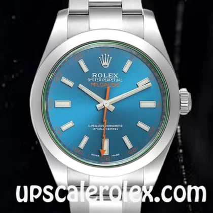 Rolex Milgauss Men's 40mm m116400gv-0002 Oyster Bracelet Blue Dial