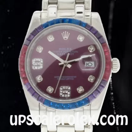 Rolex Pearlmaster Ladies 86349SAFUBL-42749 31mm Bracelet Red Grape Dial